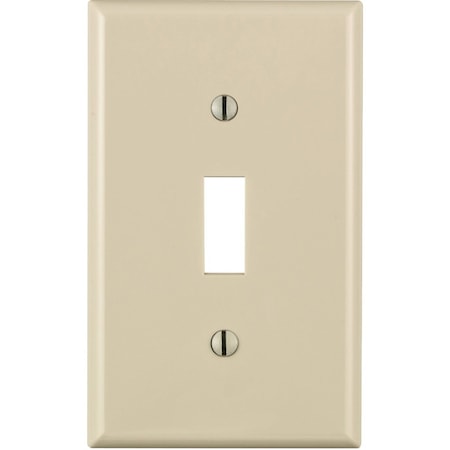 Leviton 1-Gang Thermoplastic Nylon Toggle Switch Wall Plate, Light Almond 024-80701-OOT